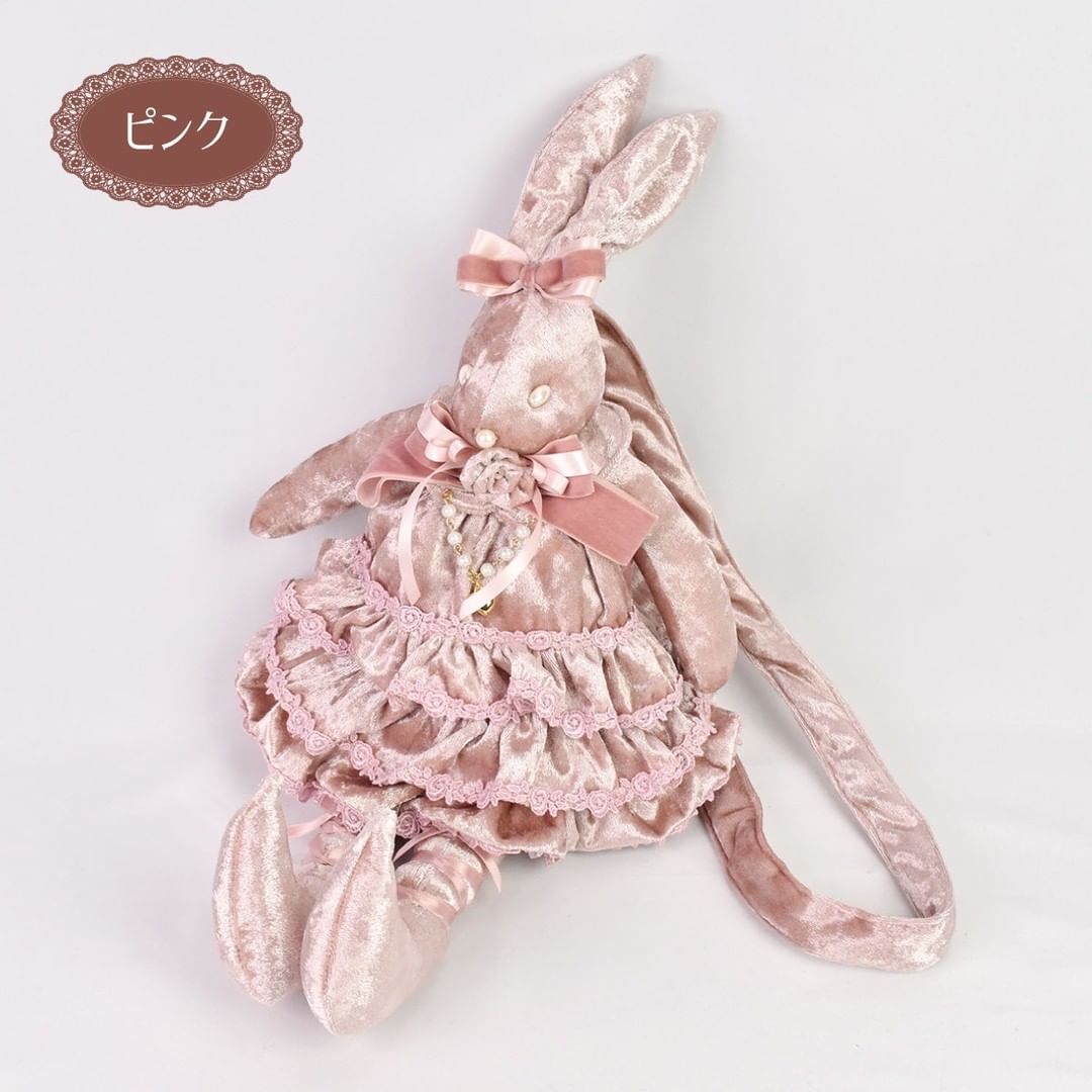 La Luice ~ Velour Rabbit Shoulder Bag by Indie Brand