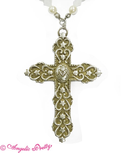 Brilliant Cross Necklace (2019) by Angelic Pretty