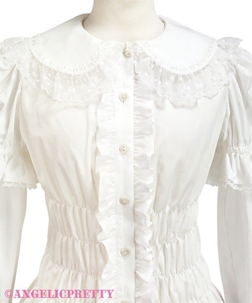 Angelic Pretty ハニーシャーリング付け袖ブラウス 白 シロ Honey Shirring Sleeve Blouse by Angelic Pretty