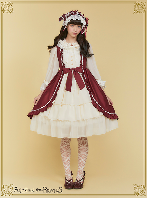 ドロシーさんのベビードールJSK 若草 ヘドレ・後ろリボン付 ボタン欠品あり Dorothy's Baby Doll JSK by Alice and the Pirates