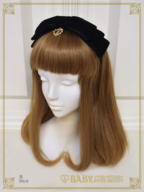 BABY, THE STARS ベルベットリボンカチューシャ黒 Velvet Ribbon Headband by Baby, the Stars Shine Bright