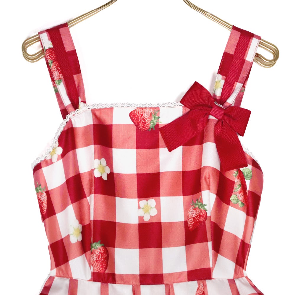 Gingham Check BERRY JSK by Emily Temple Cute