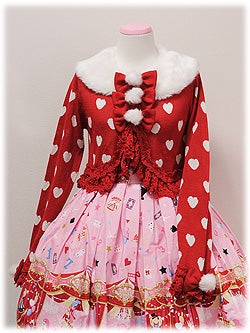 Lovely Heart Fur Knit Bolero by Angelic Pretty