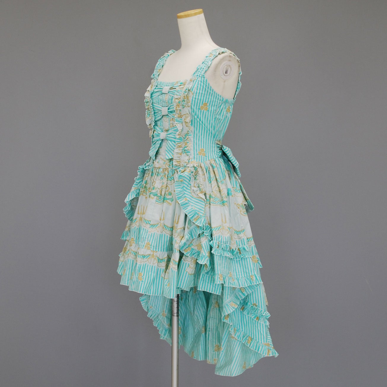 FRILL Stripe Bustle JSK by h.NAOTO