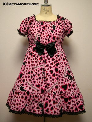 Heart Leopard Short Sleeve OP by Metamorphose Temps de Fille