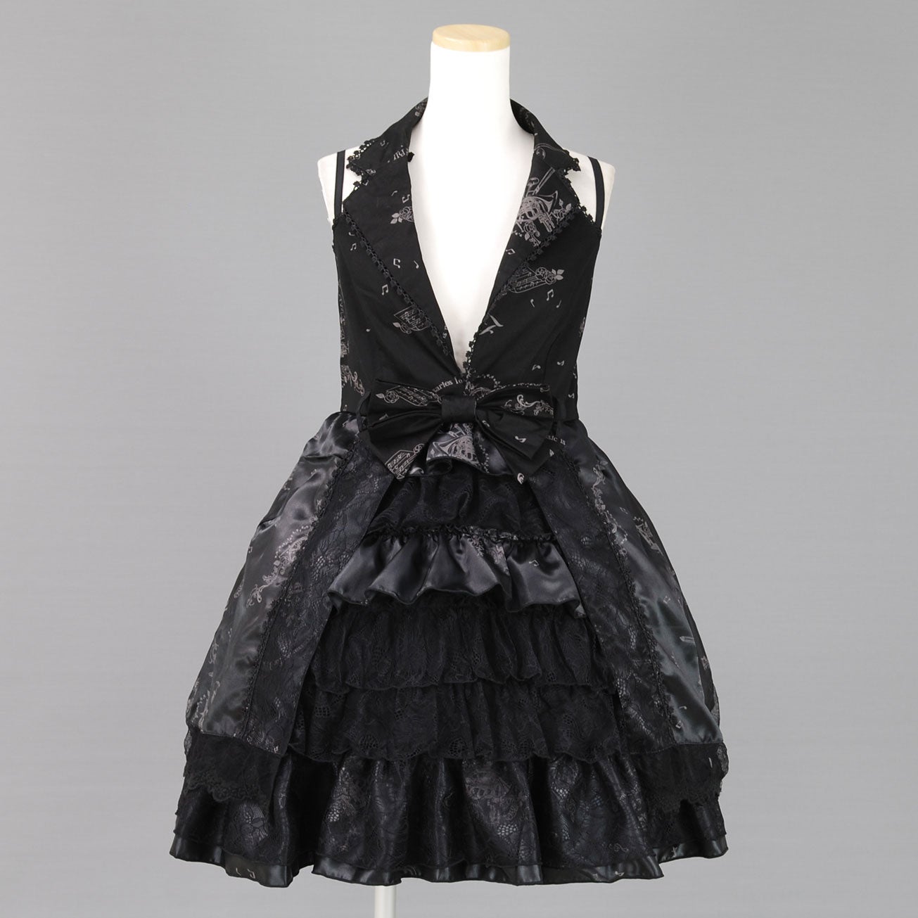 FRILL V-neck Instrument Print JSK by h.NAOTO