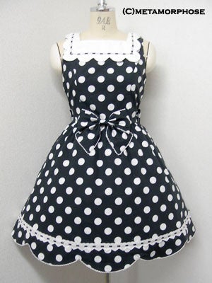 Removable Scallop Collar JSK (Polka Dot) by Metamorphose Temps de