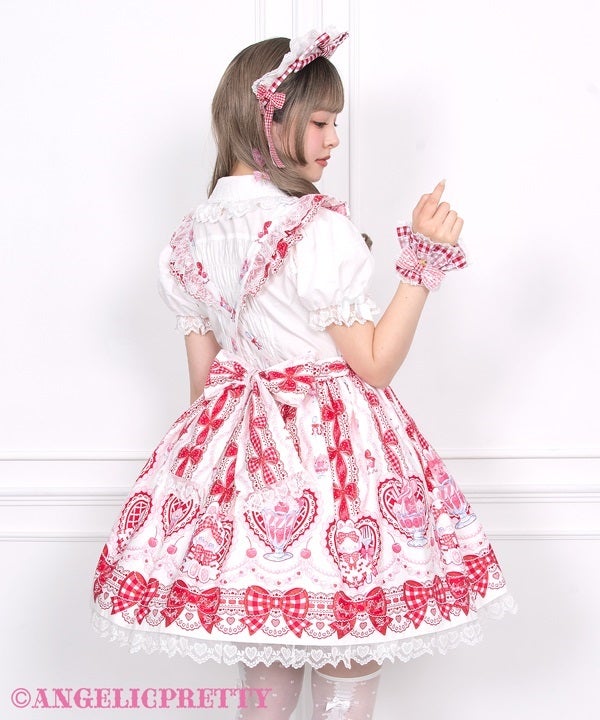 Bunny Ribbon Parfaiteria Apron Style Skirt by Angelic Pretty