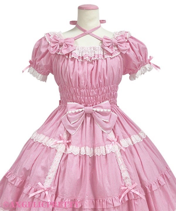 Eternal Doll Short Sleeve OP (Small Gingham) by Angelic Pretty