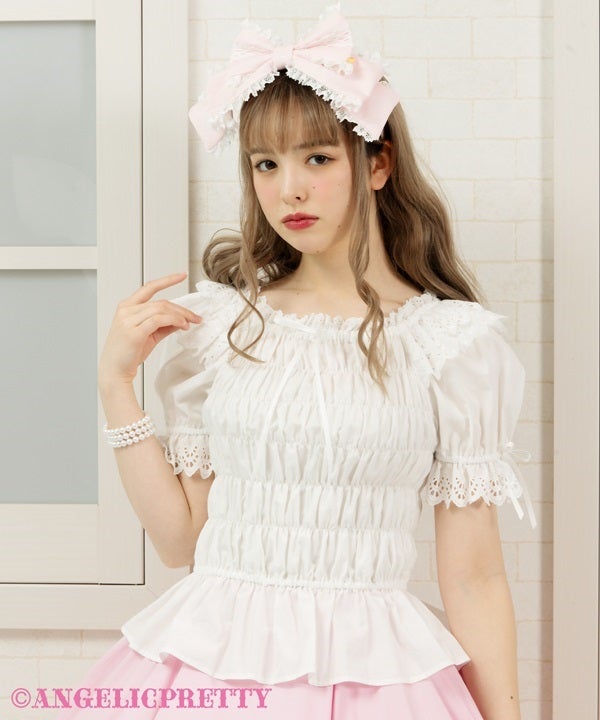 Shirred Off-Shoulder Blouse by Angelic Pretty