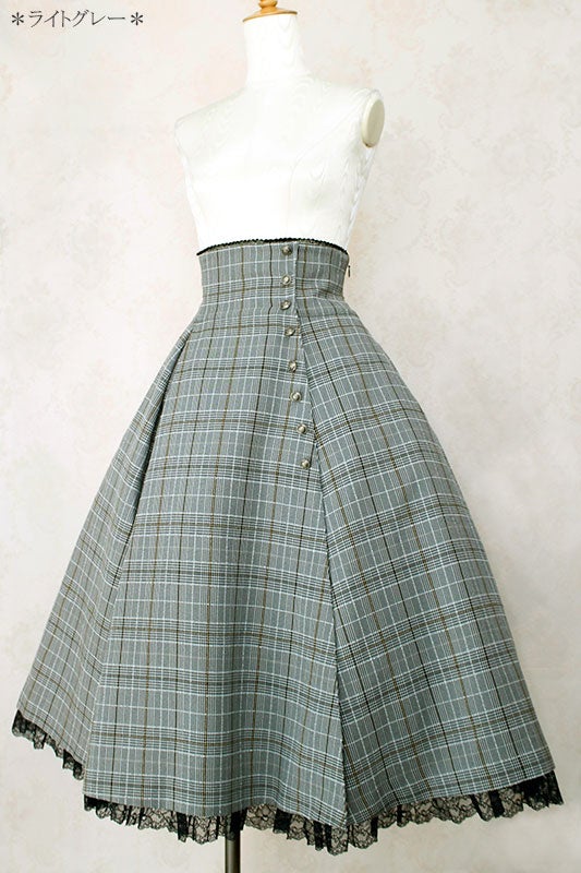Horse Riding Check Skirt by Victorian Maiden
