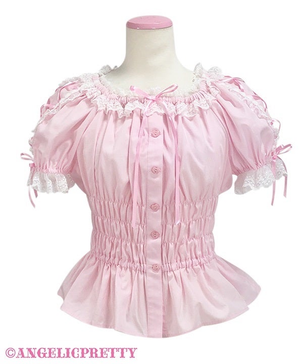 Lace-up Off-Shoulder Blouse by Angelic Pretty