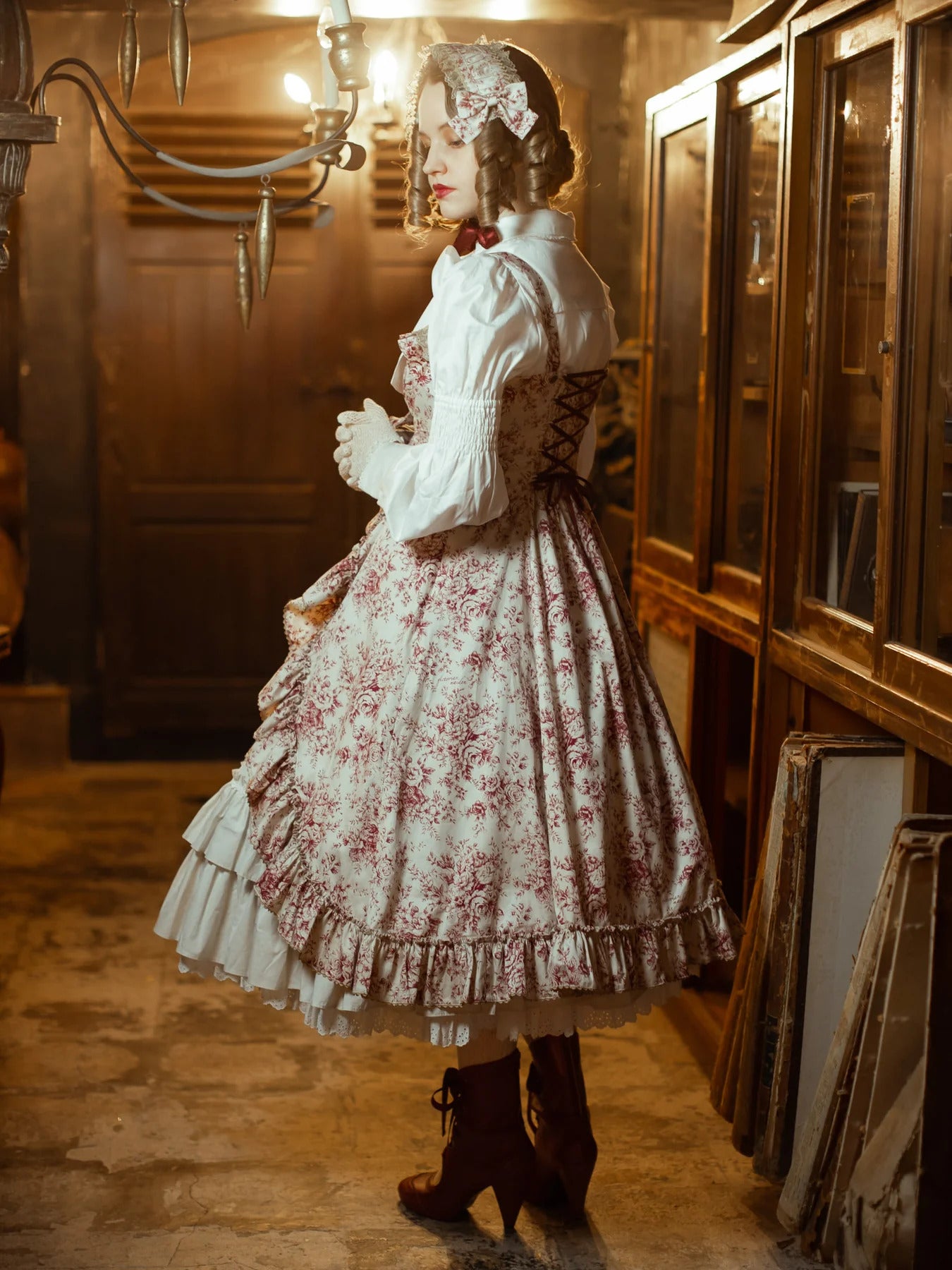 Toile de Rococo Bouquet Frill Ribon JSK by Victorian Maiden