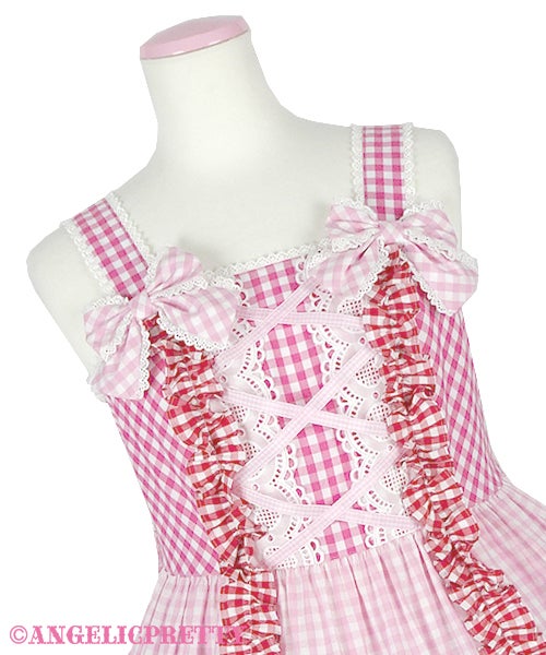 Gingham Color Scheme Shoulder Ribbon JSK (2021 2nd Release) by