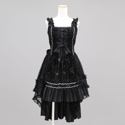 FRILL Stripe Bustle JSK by h.NAOTO