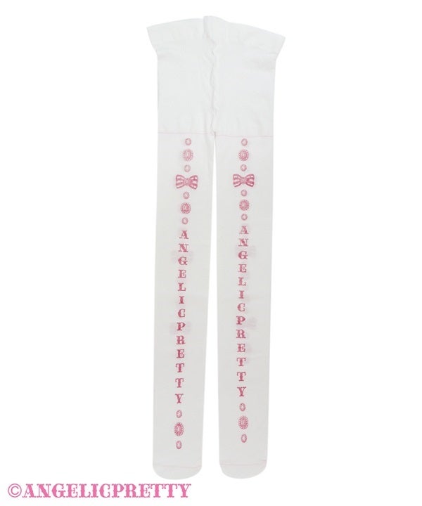 Jewel Logo Print Tights by Angelic Pretty