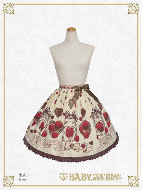 BABY Strawberry Loves Chocolateスカート Strawberry Loves Chocolate Skirt by Baby, the Stars Shine Bright