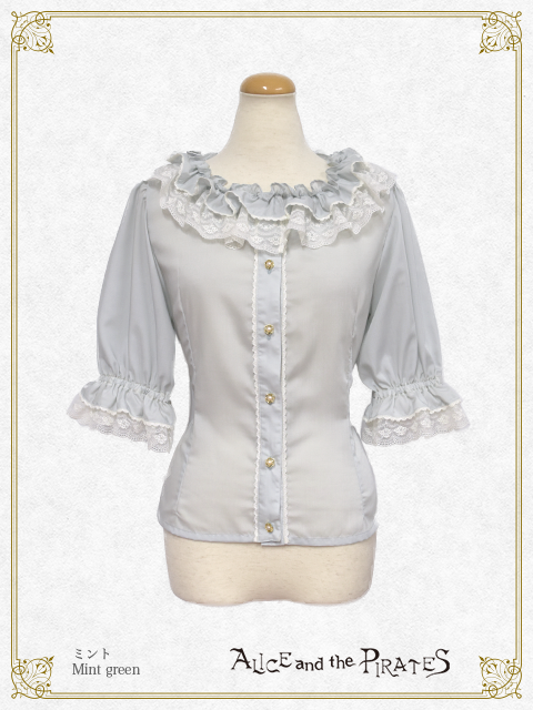 F ALICE and the PIRATES フリルシャツ　ジャボ付き Lawn Frill Blouse by Alice and the Pirates