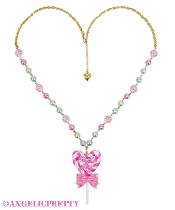 Special POP Heartロリポップネックレス POP Heart Lollipop Necklace by Angelic Pretty