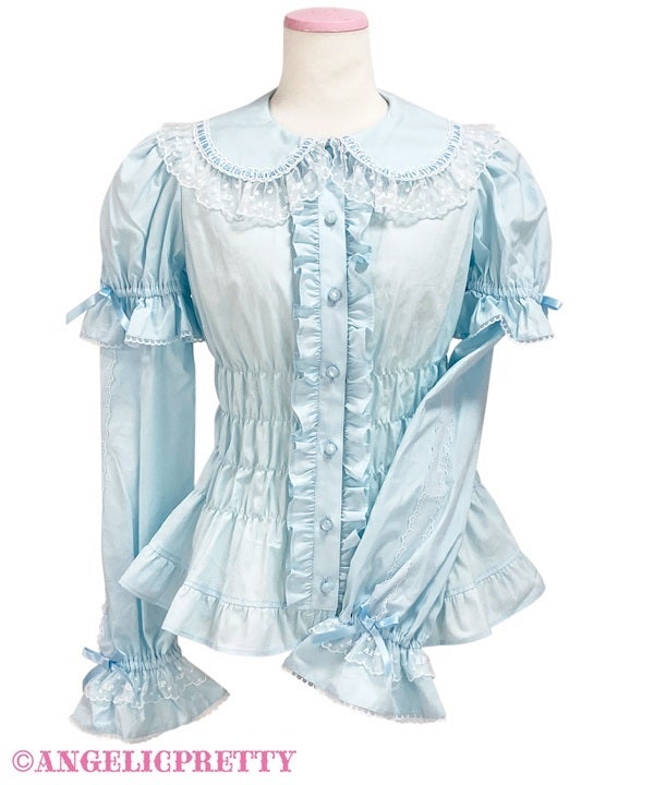 Honey Shirring Sleeve Blouse (2025) by Angelic Pretty