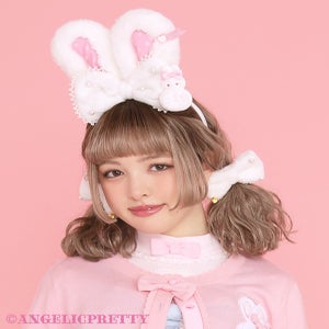 Snow Ribbon Lyrical Bunny Headband by Angelic Pretty