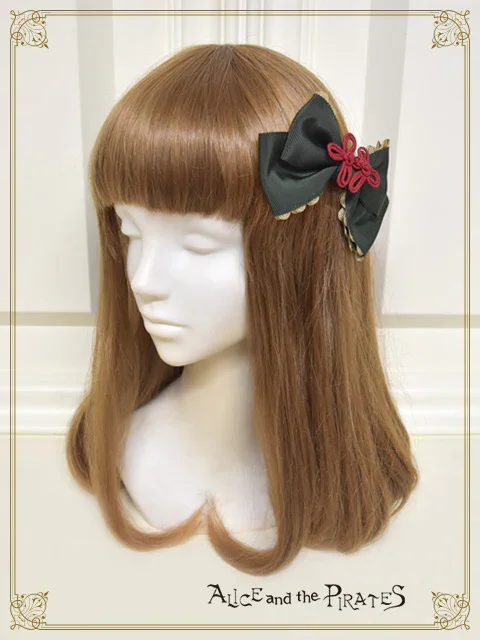 ALICE and the PIRATES 百鬼夜行リボンクリップ Grosgrain Ribbon Clip with Frog Button by Alice and the Pirates