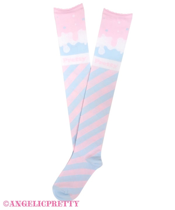 Angelic Pretty★【新品】Milky Planet ハイソックス MTO] Milky☆Planet OTKs (2023) by Angelic Pretty