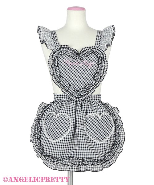 Heart Gingham Frill Apron by Angelic Pretty