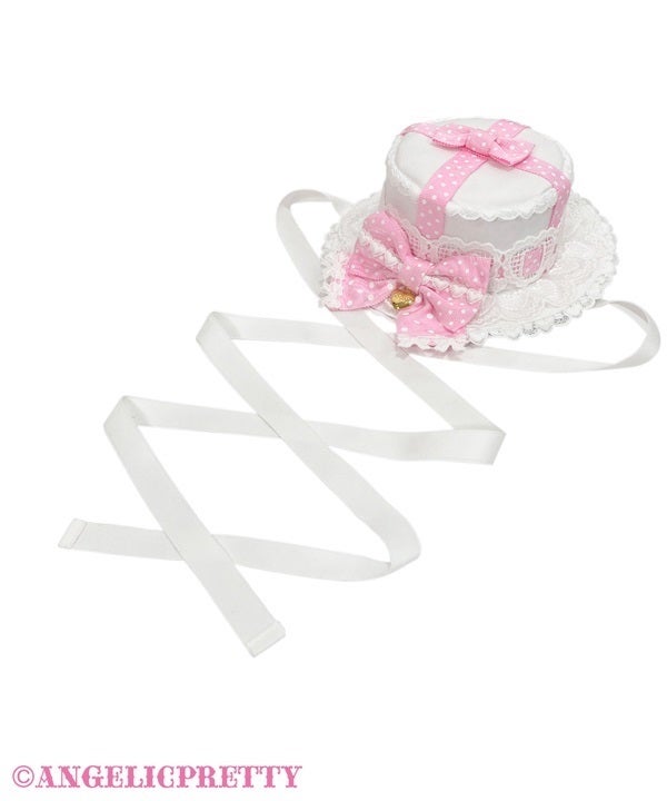 Airy Heart Gift Ribbon Mini Hat by Angelic Pretty