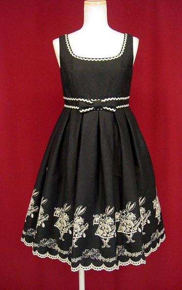 Emily Temple cute うさぎ刺繍　JSK Rabbit Embroidery Waist Ribbon Sleeveless OP by Emily Temple Cute