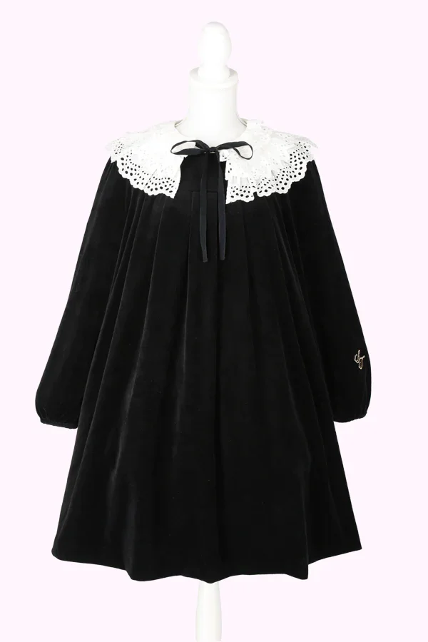 Ladies ~ Lace Collar Velour OP by Shirley Temple