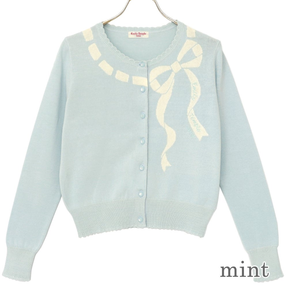 Ribbon Logo Knit Cardigan by Emily Temple Cute