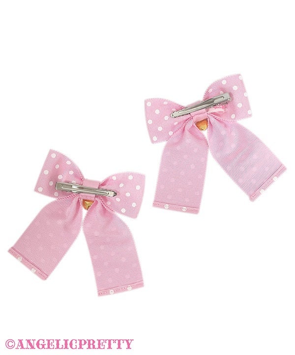 Sweet Dot Ribbon Clip Set by Angelic Pretty