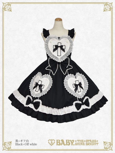 BABY, THE STARS SHINE BRIGHT 旧タグ 黒 JSK Sweet ♡ Heart ♡ Cross JSK by Baby, the Stars Shine Bright