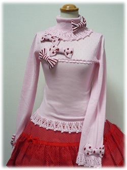 Pop Ribbon Knit Turtleneck by Angelic Pretty