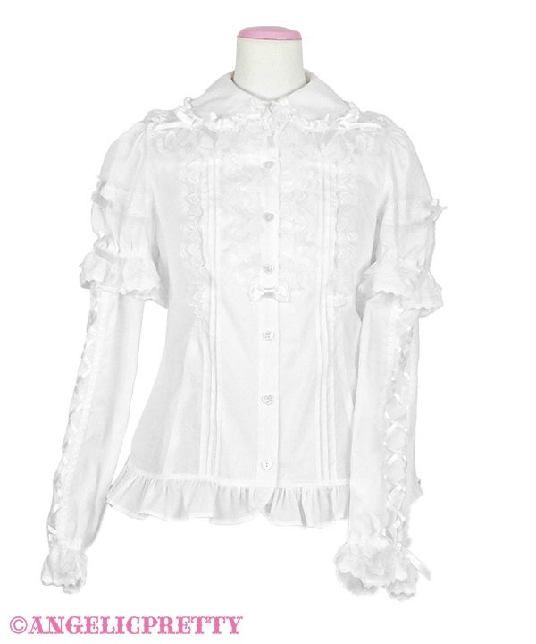 Heart Lace Detachable Sleeves Blouse (2024) by Angelic Pretty