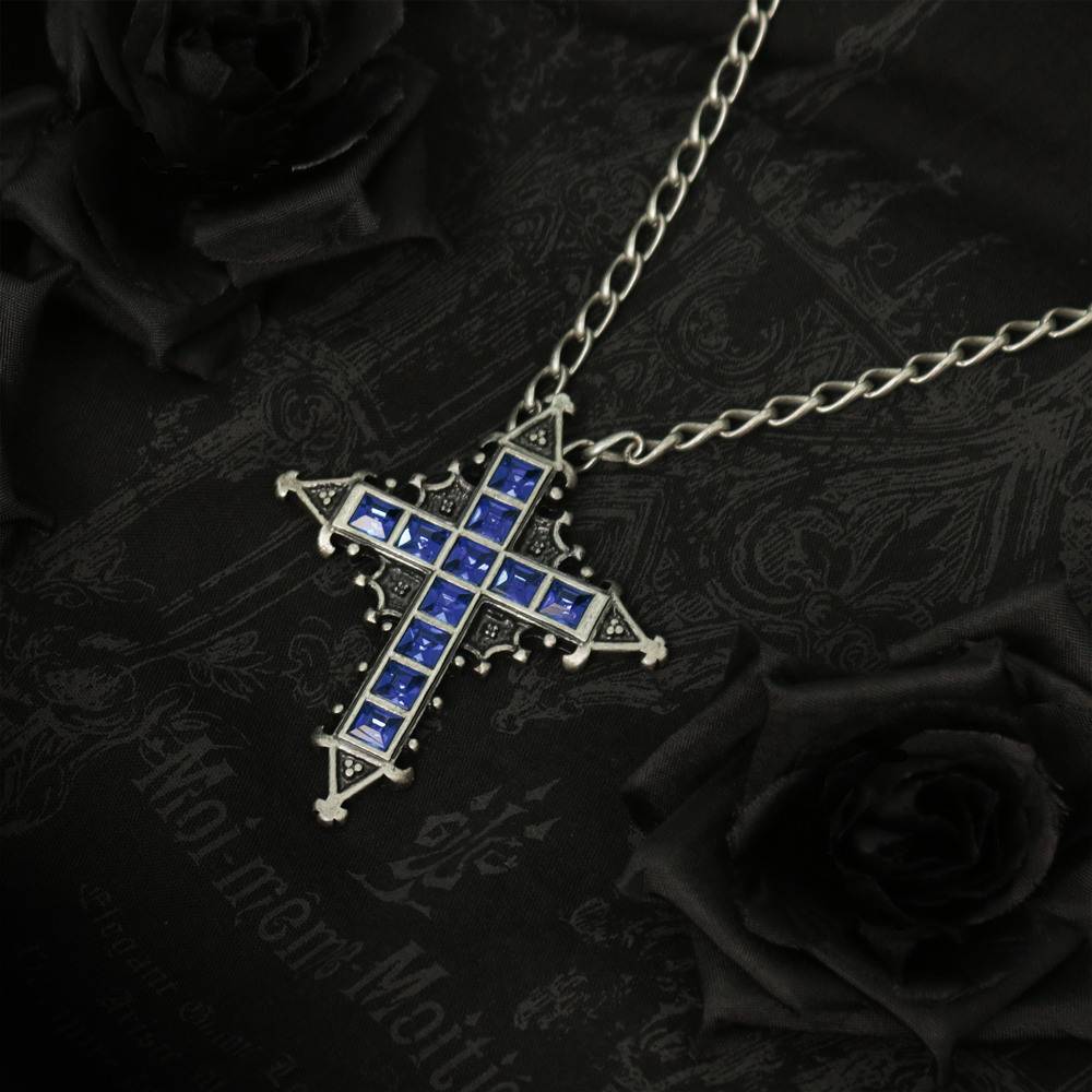 Blue Jewel Cross Pendant (2018) by Moi-même-Moitié