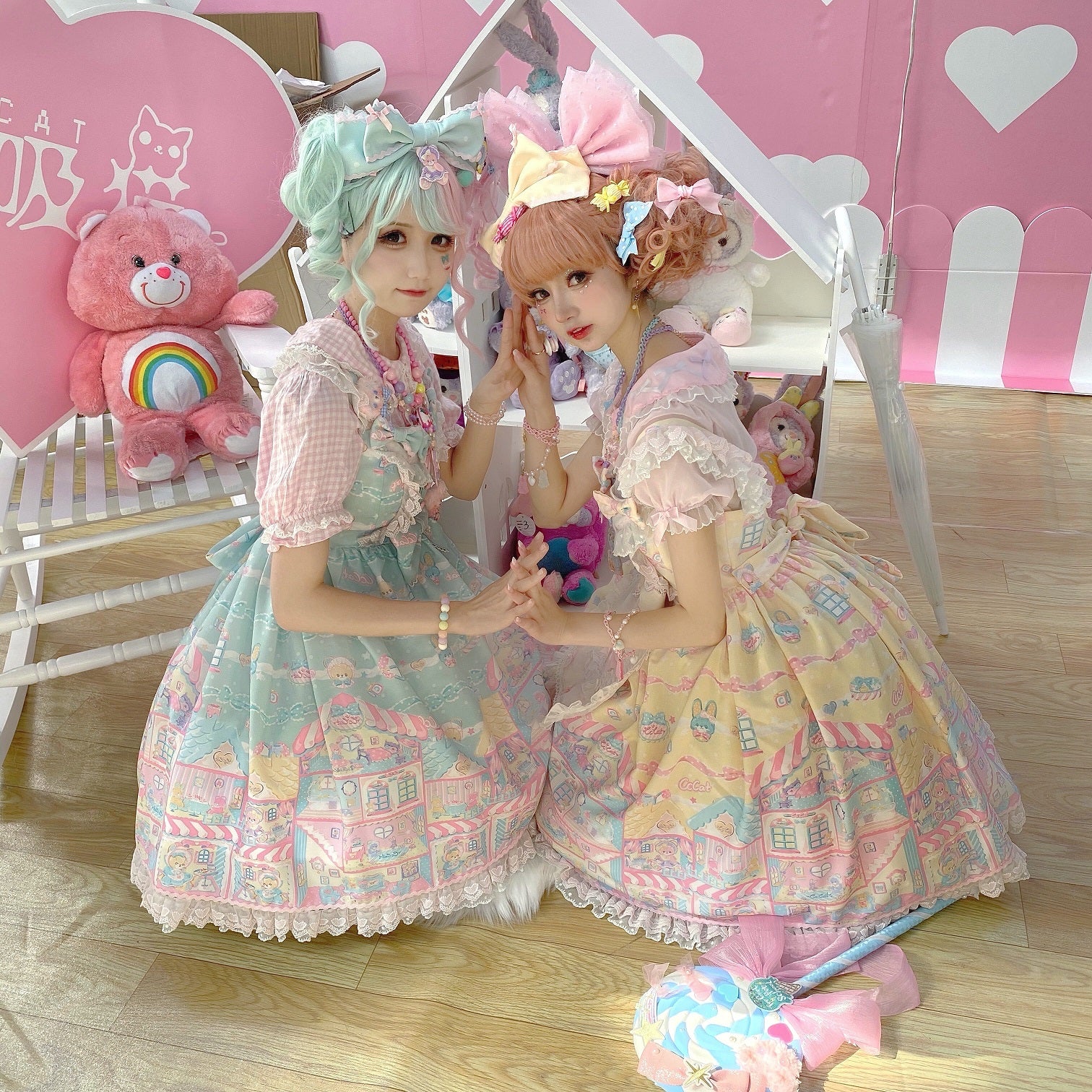 ワンピース Rainbow Doll House JSK CC Cat ~ Rainbow Doll House JSK by Chinese Indie Brand