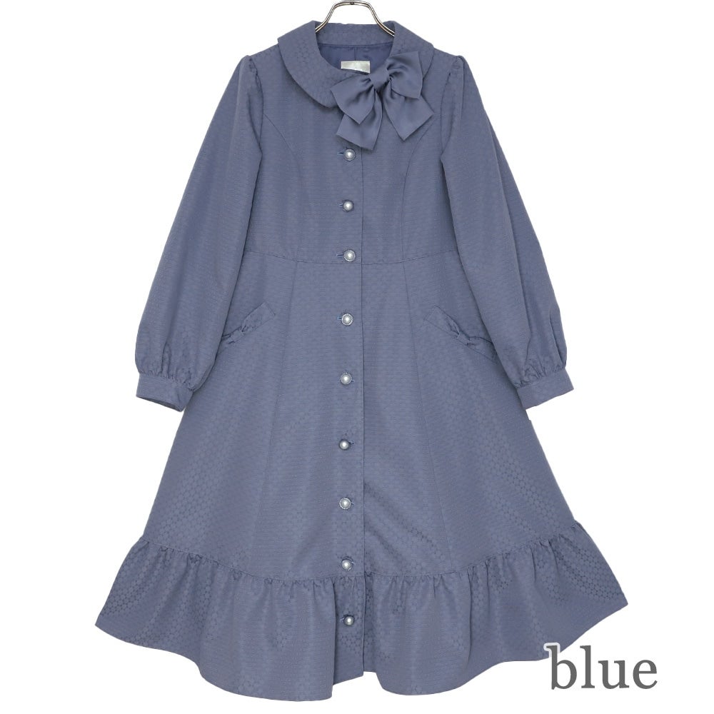 Ribbon Jacquard Coat by Emily Temple Cute
