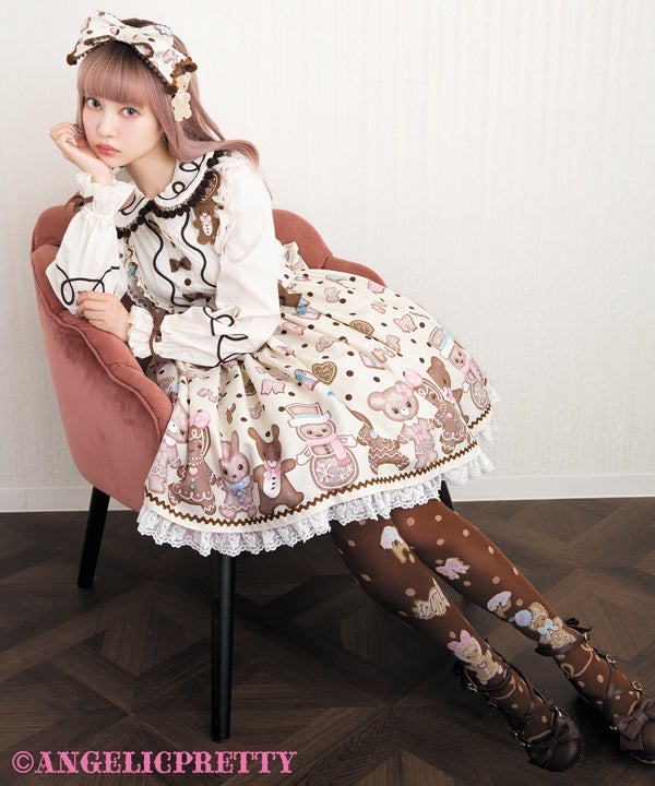 Nakayoshi Ginger Cookie Skirt by Angelic Pretty