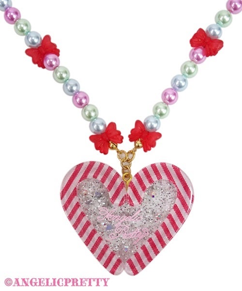 Heart Candy Cane Necklace by Angelic Pretty
