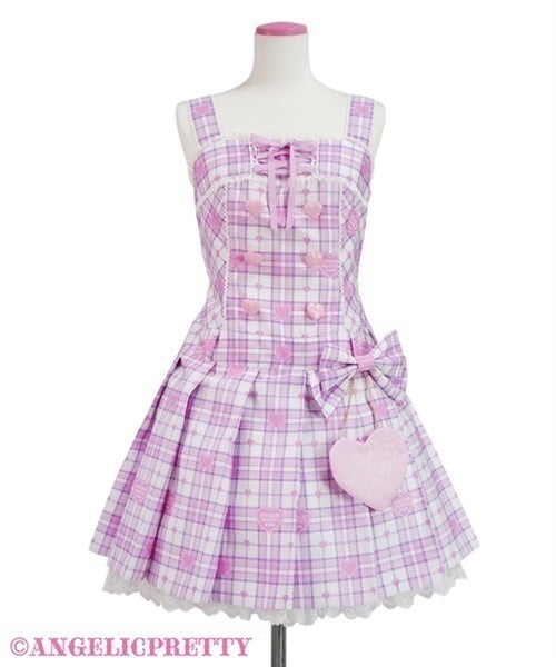 Sprinkle Heart Tartan JSK by Angelic Pretty
