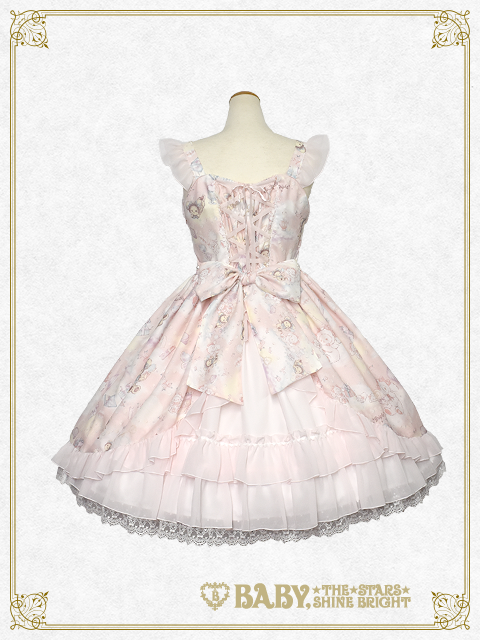 BABY　くみゃちゃんのキラキラコスメ柄ジャンパースカート　ピンク Kumya's Twinkle Cosmetics JSK I by Baby, the Stars Shine Bright