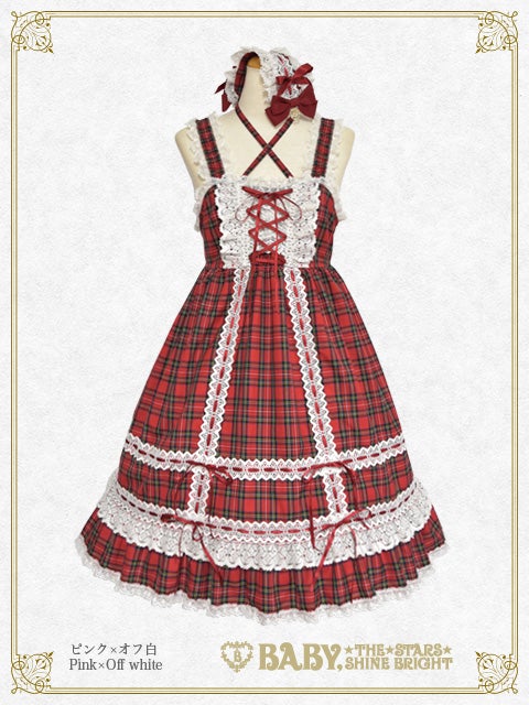 Tartan Check Babydoll JSK & Princess Drop Headdress Set (2023) by