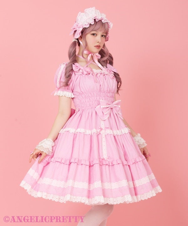 Eternal Doll Short Sleeve OP (Small Gingham) by Angelic Pretty