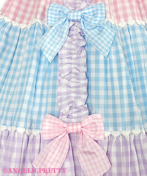 Gingham Color Scheme Shoulder Ribbon JSK (2022) by Angelic Pretty
