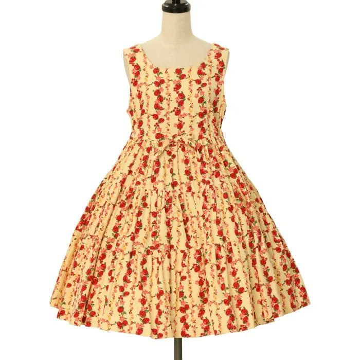 サ*ラ様 Emily Temple cute フルーツ柄 ジャンスカ Emily Temple ~ Strawberry Print Corduroy Tiered JSK by Emily
