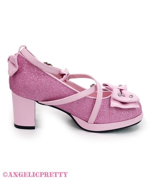 Glitter Gem Ribbon Shoes by Angelic Pretty