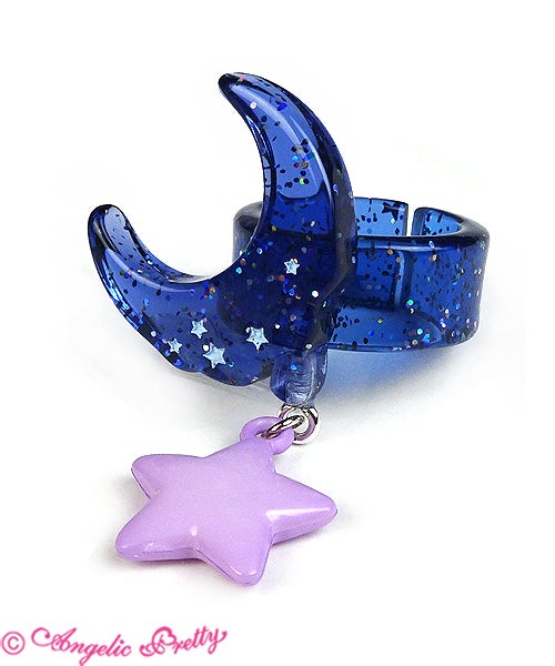 【アンプリ】Milky Melty Moonネックレス、リング2点セット Melty Moon Ring (2019) by Angelic Pretty