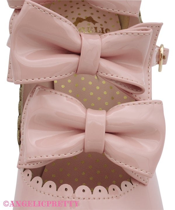 Angelic Pretty エナメルChelseaリボンシューズ ピンク Enamel Chelsea Ribbon Shoes (2021) by Angelic Pretty